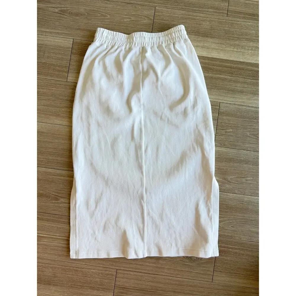 NAP Loungewear White Casual Pull-On Sweat Skirt Size S Pockets